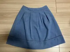 【値下げ】ペルソデア persodeaフレアスカート ひざ丈 M 青 ブルー