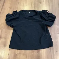 GU GIRLSカットソーレースオープンショルダーT(半袖) 130