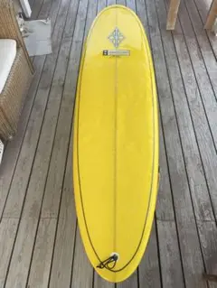 ファンボード 6'6" 黄色 シングルフィン