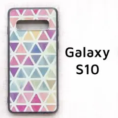 Galaxy S10 カバー カラフル 三角