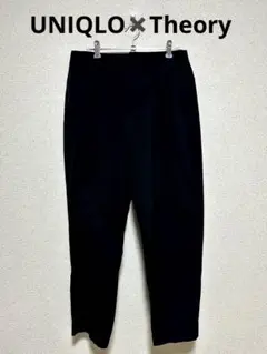 ユニクロ✖︎セオリー　カジュアルパンツ プリーツデザイン　ブラック