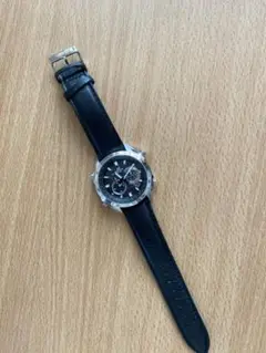 EDIFICE CASIO ブラックレザー腕時計　カシオ