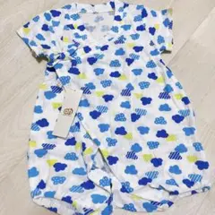 ロンパース　夏　白　青　雲　男の子