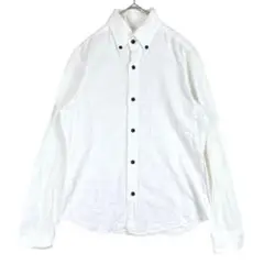 2228【テットオム】長袖シャツ ボタンダウン ホワイト 大きい XXL 白