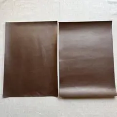【A3】本革レザーはぎれ ブラウン2枚セット③ ハンドメイド 素材