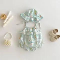 【試着のみ】ロンパース・帽子セット