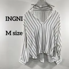 ホワイトストライプ Vネックシャツ M a148②