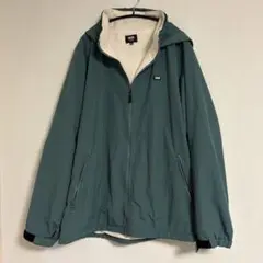 Vans グリーンナイロンジャケット　内ボア白