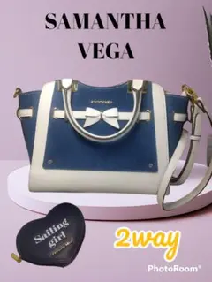 サマンサベガ Samantha Vega デニムリボンモチーフハンドバッグ