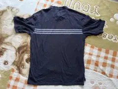 adidas ブラック ゴルフシャツ 0/16 ストライプ