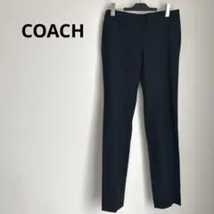 【美品】コーチ　スーツ　スラックス　パンツ　黒　薄手　センタープレス