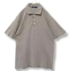 【J.CREW】半袖　ポロシャツ　グレージュ　無地　メンズ　古着　M　カジュアル