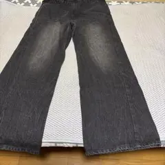 WYM CURVED FLARE DENIM SLACKS