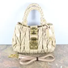 MIUMIU ミュウミュウロゴレザー2wayショルダーバッグ