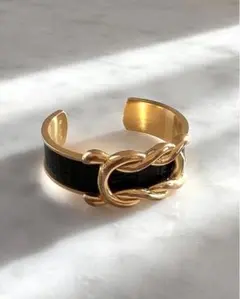 HERMES エルメス リザードレザー ゴールドバングル