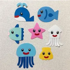 海の生き物壁面飾り