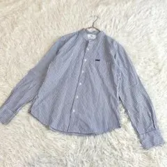 King George　長袖シャツ　(XS)　青系　ストライプ　綿100　日本製