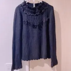[美品]axes femme 薄手黒ニットレース