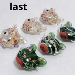 dn941/SALE！ガラスビーズ◇とんぼ玉　おちょぼ口のお魚さん　6個