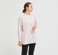 yori ヘムラウンド ロゴ ロンTee ピンク 36 ヨリ カットソー