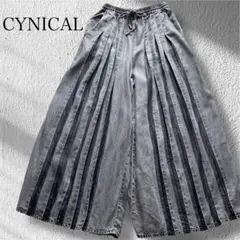 シニカル CYNICAL デニム プリーツパンツ ウエストゴム グレー系 M