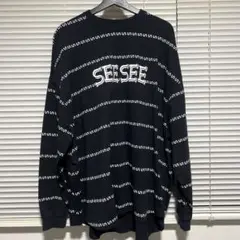 トップス SEESEE x S.F.C Super Big LS Boarder XL SEESEE(シーシー) SUPER BIG LS TEE DRAWSTRINGS 長袖カットソー