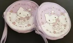 丸型ポーチ　パープル2点セット