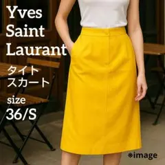 YvesSaintLaurent タイトスカート 36/Sサイズ イエロー 上品