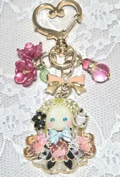 No143疫病退散アマビエさまのキーホルダー・ハンドメイド・レジン