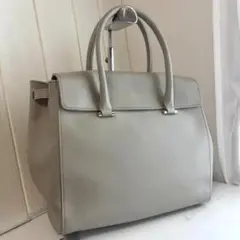 【美品】NAGATANI　ハンドバッグ　グレー　本革　シボ革　高級　フォーマル