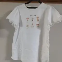フリル袖のホワイトTシャツ