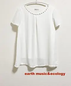 earth music&ecology ビジューネックブラウス Free