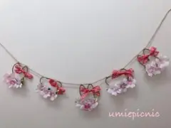 タイムSALE❣️ピンクカラー可愛い子うさぎと子ぐまのガーランド　リース