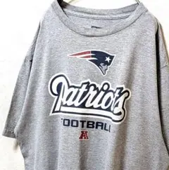 NFLニューイングランドペイトリオッツ ロゴ Tシャツ グレー灰色 L 古着