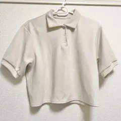 匿名配送　レディース　クロップド丈ポロシャツ　M