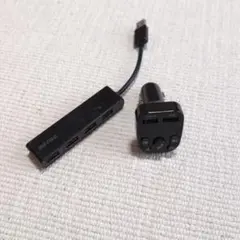 BUFFALO 4ポートUSBハブ FMトランスミッター