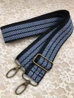 ハンドメイド●長さ調整可能ショルダー紐・前掛けショルダー紐（水色）