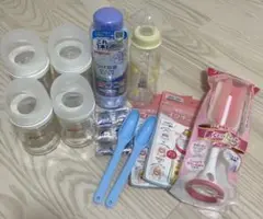 哺乳瓶5本、スポンジ、インナーバックその他セット
