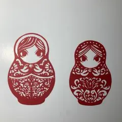 【（匿名配送）】切り絵　マトリョーシカ（大）