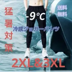 2XL 3XL ２枚　ストレッチパンツブラック　マイナス9℃接触冷感パンツ