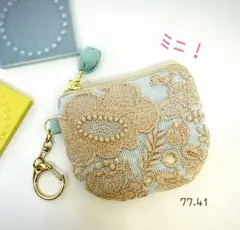 週末sale☆ミニポーチ＊ミナペルホネン smileflower ライトブルー