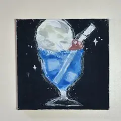 クリームソーダの絵 絵画 アクリル画 原画 キャンバス