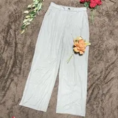 GU ジーユー　カジュアルワイドパンツ　XL ゆったりパンツ　グリーン系