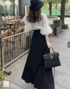 GRL ハイウエストフレアスカート　Lサイズ