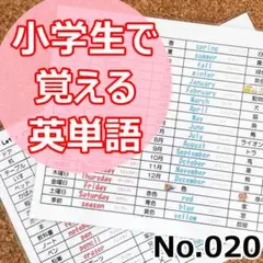 ❗️【020】小学生で覚えておきたい基本英単語　小学生英語教材　受験英語　知育教材