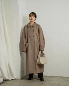 amiur bal collar round sleeve coat