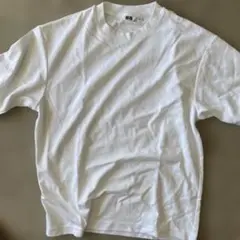 ユニクロ、エアリズム、ホワイト コットン Tシャツ Uネック、Ｍサイズ