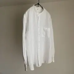 UNIQLO ユニクロ　スタンドカラーリネンシャツ　リネン100 白　L