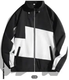 shein カラーブロック ドローストリング メンズジャケット S(M)