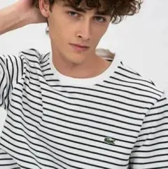LACOSTE ラコステ 鹿の子地 ボーダー Tシャツ